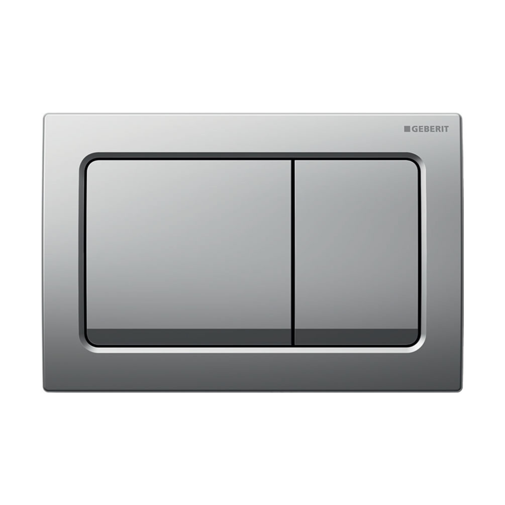 Cutout image of Geberit Alpha01 Square Matt Chrome Chrome Dual Flush Plate